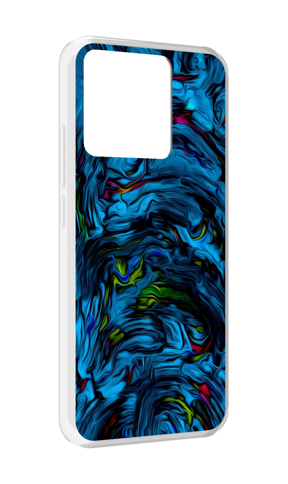 

Чехол MyPads Tocco для Xiaomi Redmi 10A голубая краска в темноте, Прозрачный, Tocco