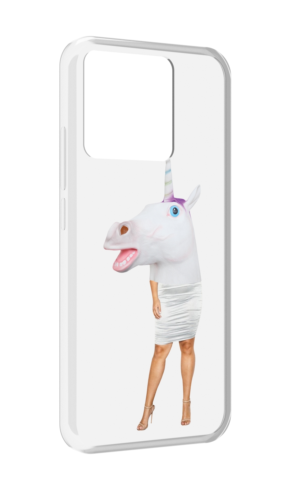 

Чехол MyPads Tocco для Xiaomi Redmi 10A голова-единорога, Прозрачный, Tocco