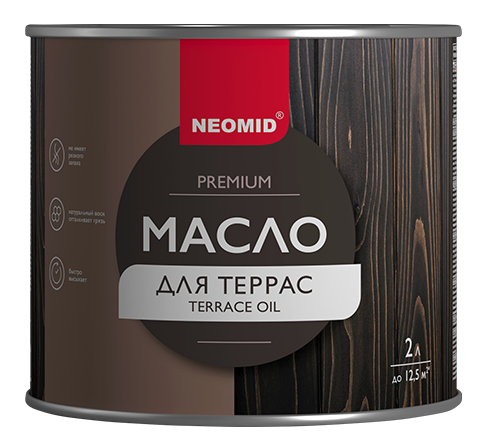 Масло для террас PREMIUM NEOMID (2 л Орех  ) масло для террас neomid premium цвет орех 2 л