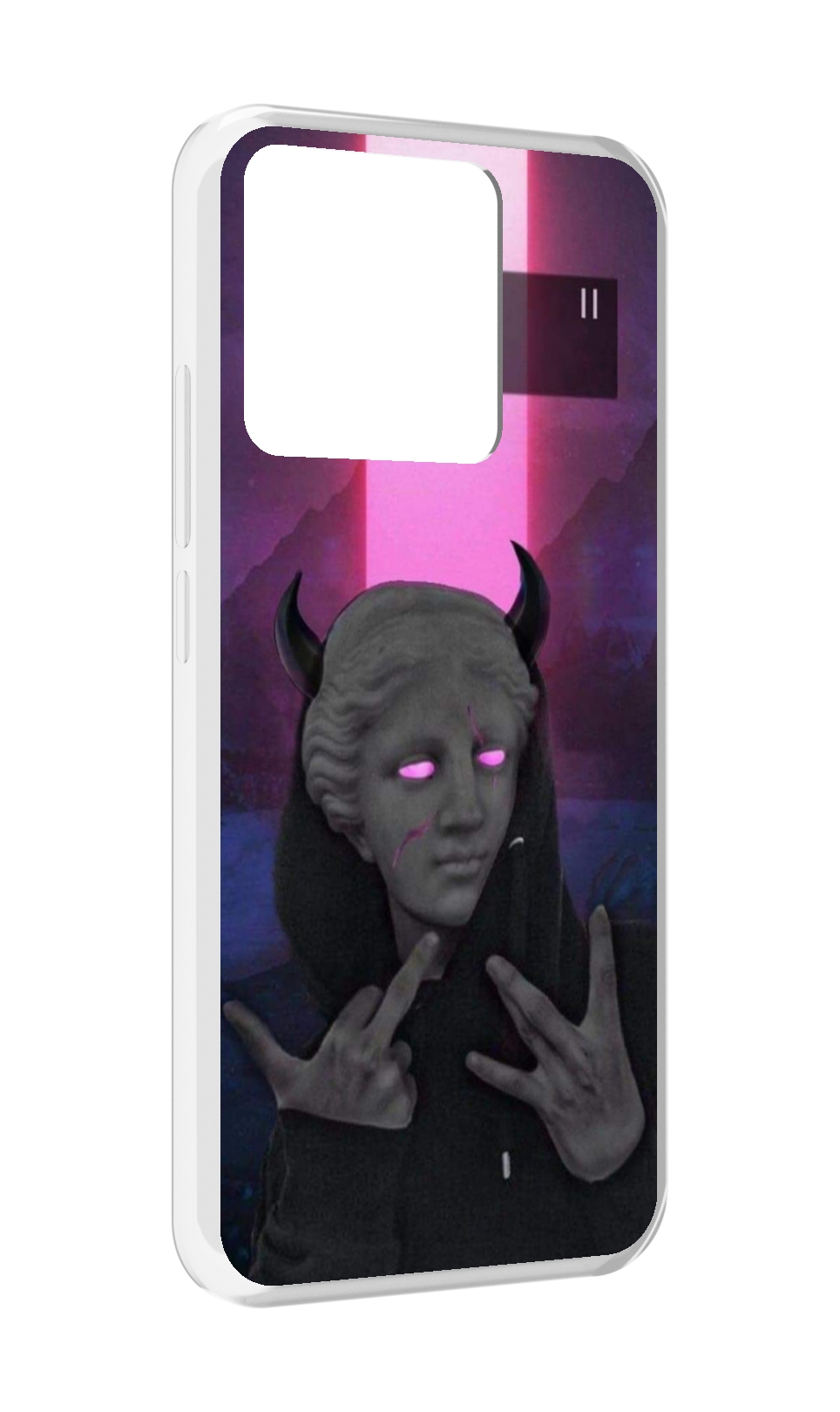

Чехол MyPads Tocco для Xiaomi Redmi 10A глитч-статуя, Прозрачный, Tocco