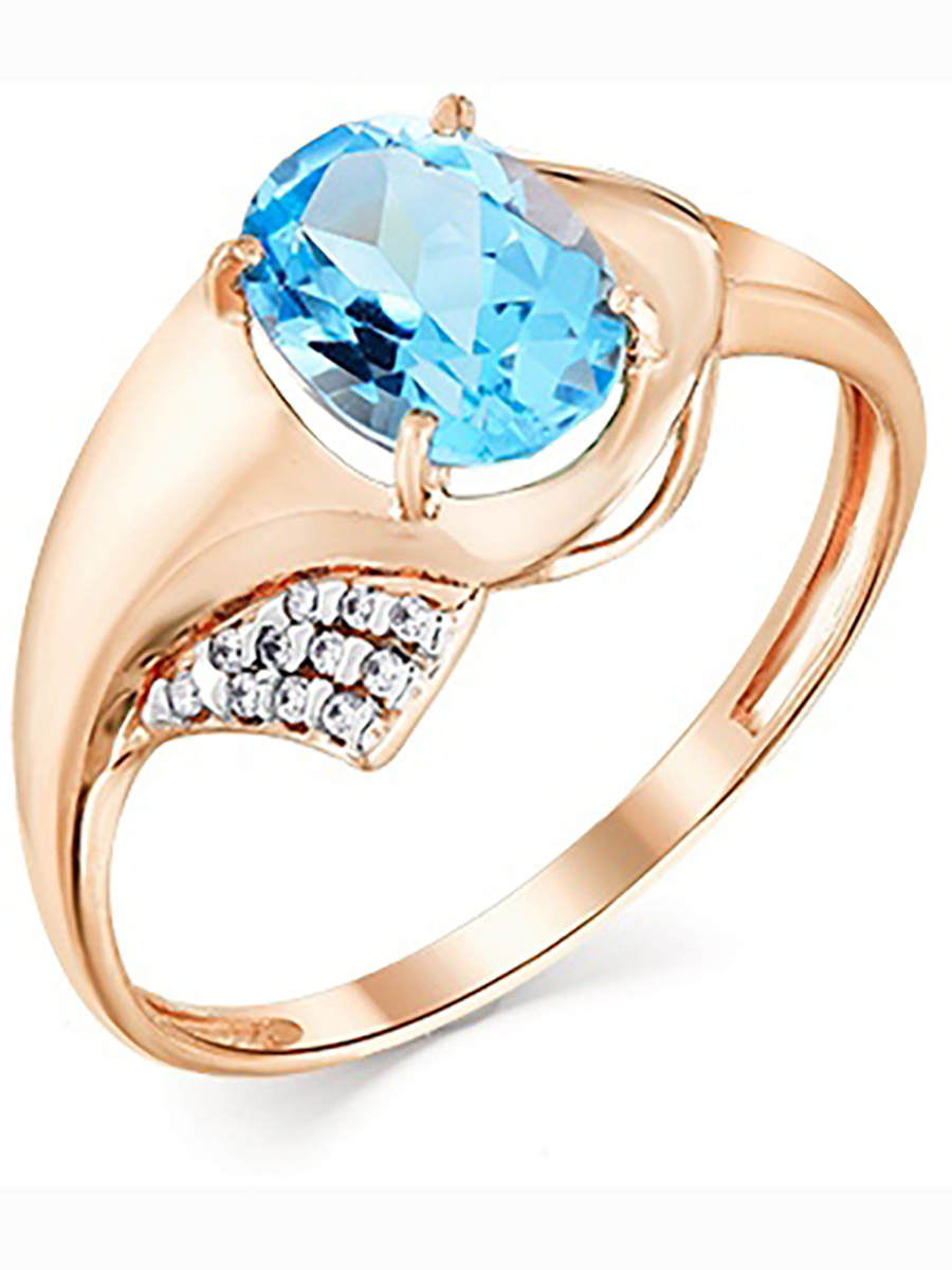 

Кольцо из красного золота с топазом и фианитами р. 18,5 Master Brilliant 01-2-684-1301-011, 01-2-684-1301-011