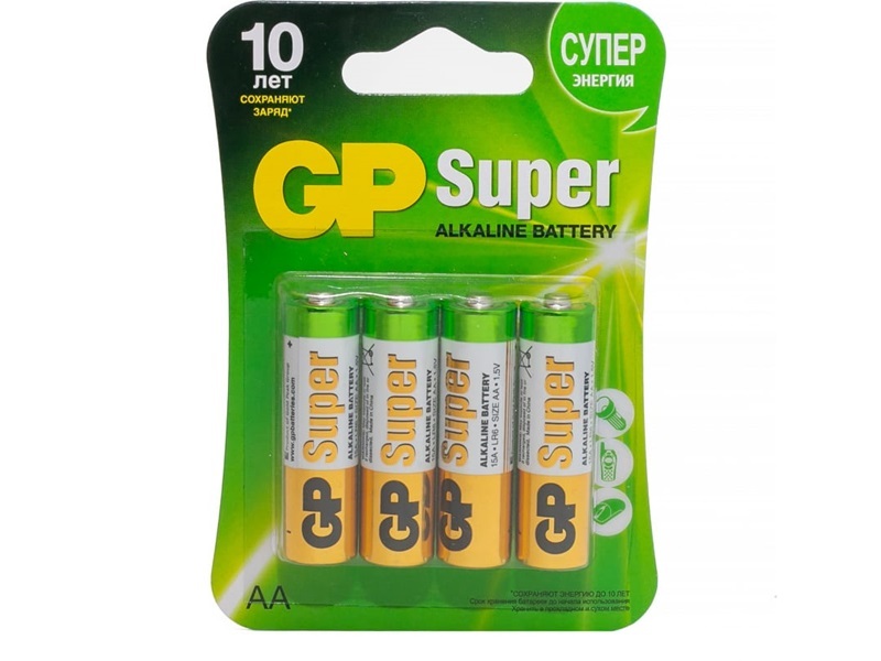 

Батарейка алкалиновая GP Super 1.5V, LR6 (Size "AA") 4шт.