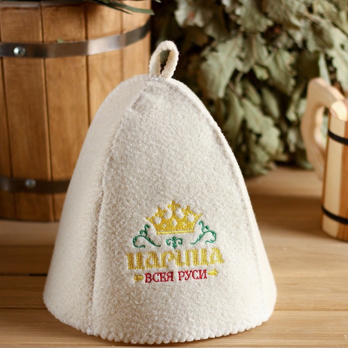 

Шапка для бани Банная забава Царица Р00013428 onesize бежевый, Белый, Царица