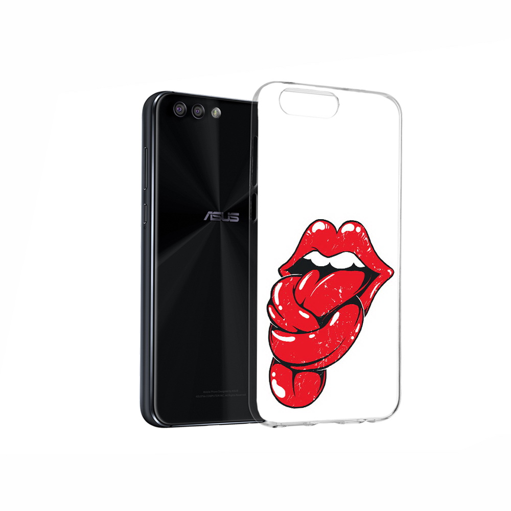 

Чехол MyPads Tocco для Asus ZenFone 4 яркие губы с языком, Прозрачный, Tocco
