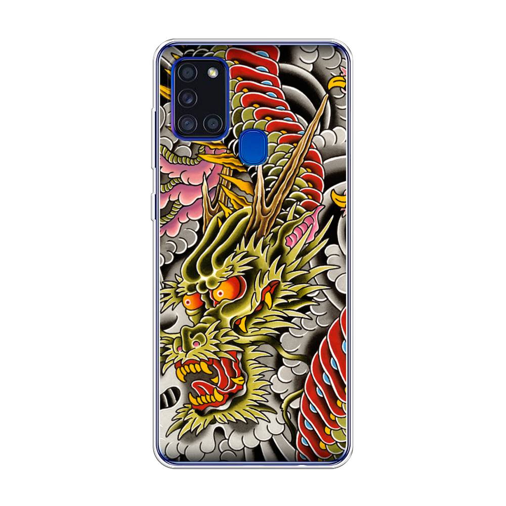 

Чехол для Samsung Galaxy A21s "Японский дракон", Желтый;розовый;красный, 2100250-4