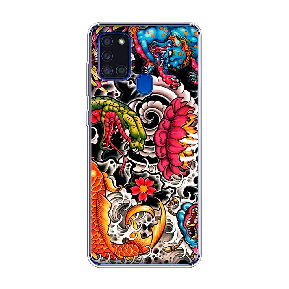 

Чехол на Samsung Galaxy A21s "Японское искусство", Красный;оранжевый;голубой, 2100250-4