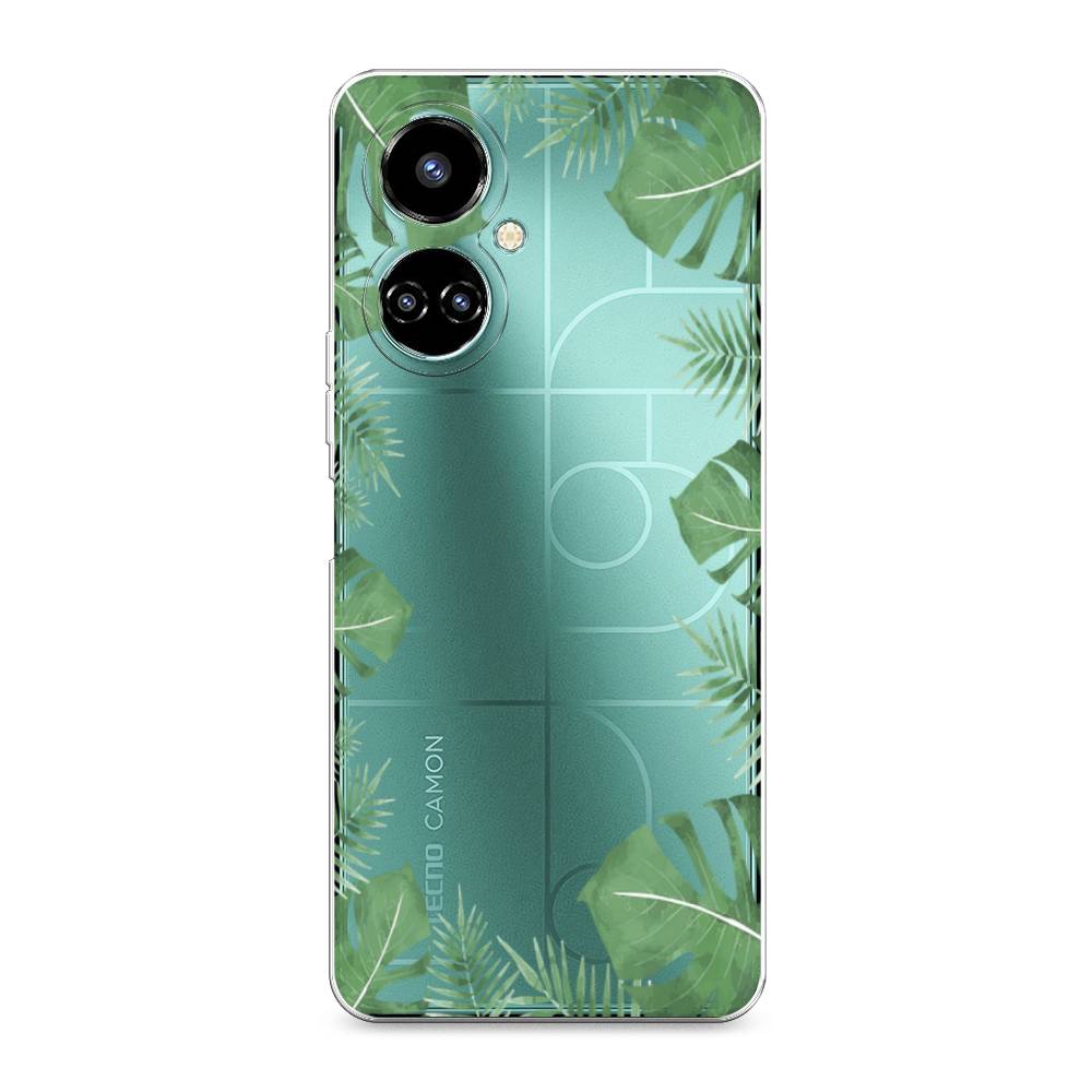 

Чехол Awog на Tecno Camon 19/19 Pro 4G "Листья папоротника рамка", Разноцветный, 301650-8