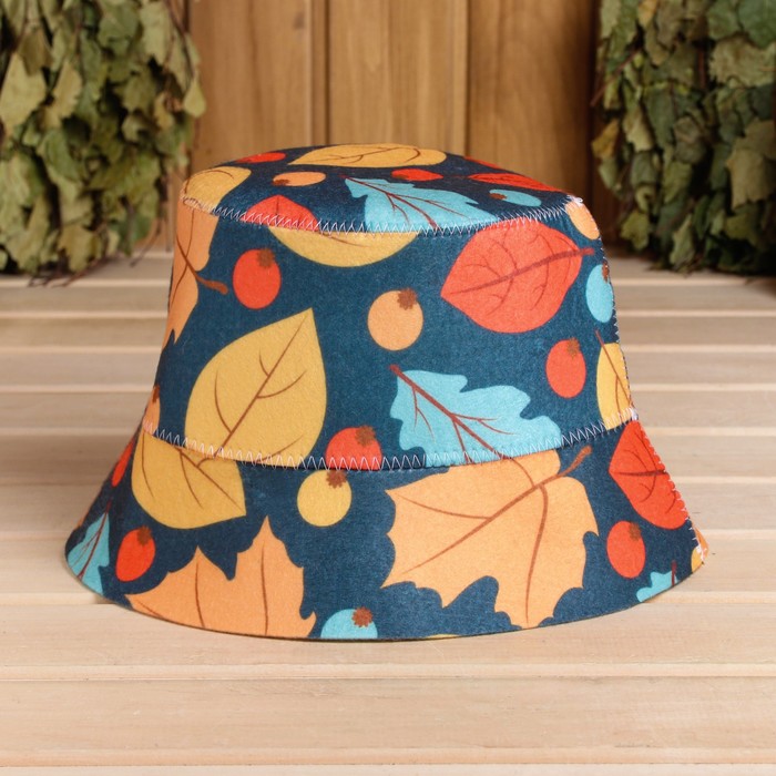 

Шапка для бани Добропаровъ Листья Р00011560 onesize разноцветный, Синий, Листья