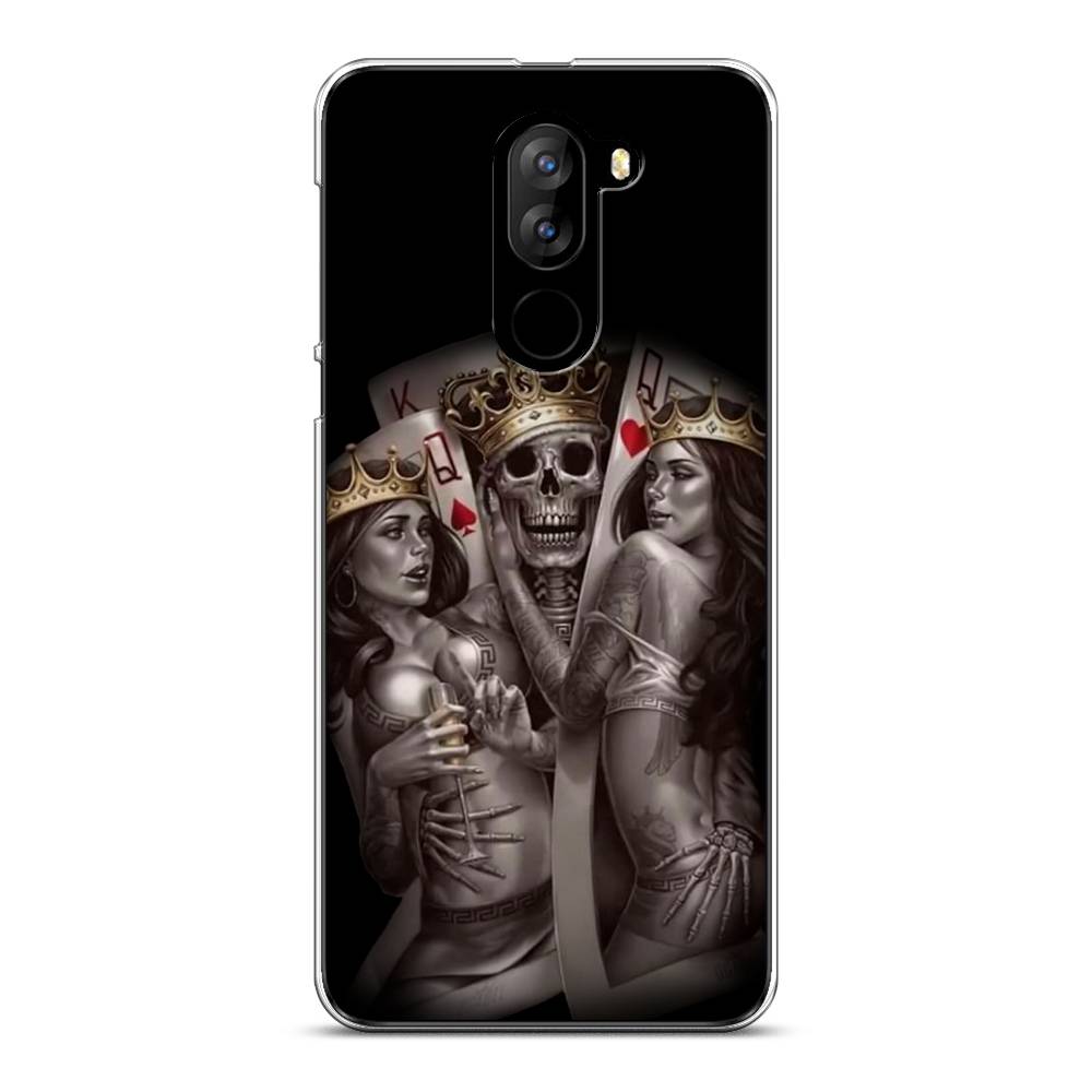 

Чехол на Doogee X60L "Карты король и королевы", Серый;желтый, 220550-6