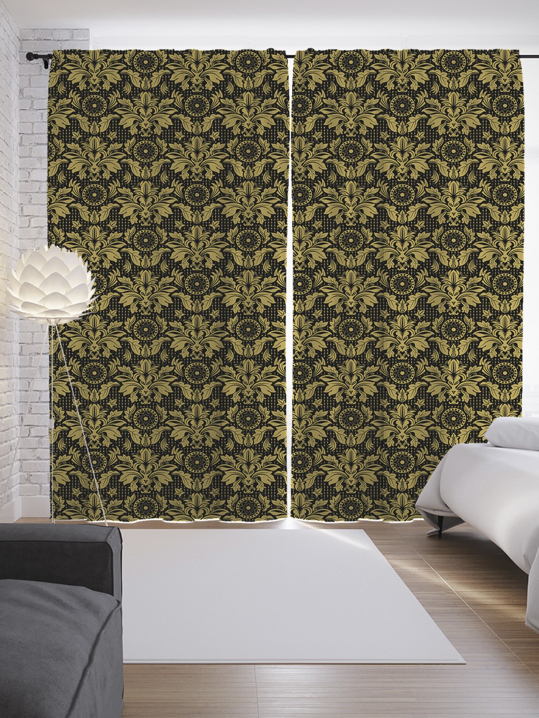 

Шторы JoyArty с фотопечатью "Подсолнухи в орнаменте" из сатена, 290х265 см, Подсолнухи в орнаменте