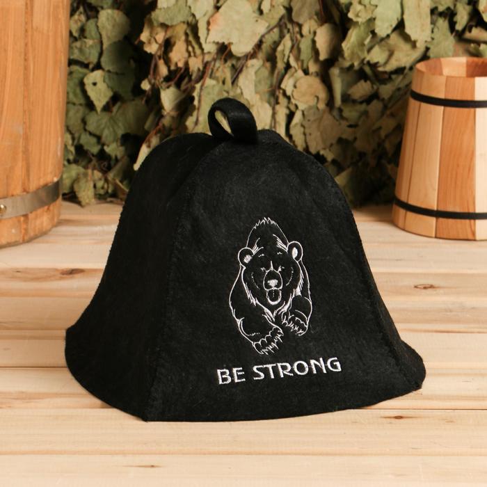 

Шапка для бани Добропаровъ Be strong Р00011560 onesize черный, Be strong
