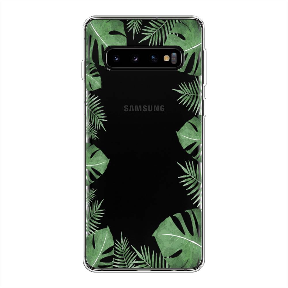 

Чехол Awog на Samsung Galaxy S10 Plus "Листья папоротника рамка", Разноцветный, 27150-8