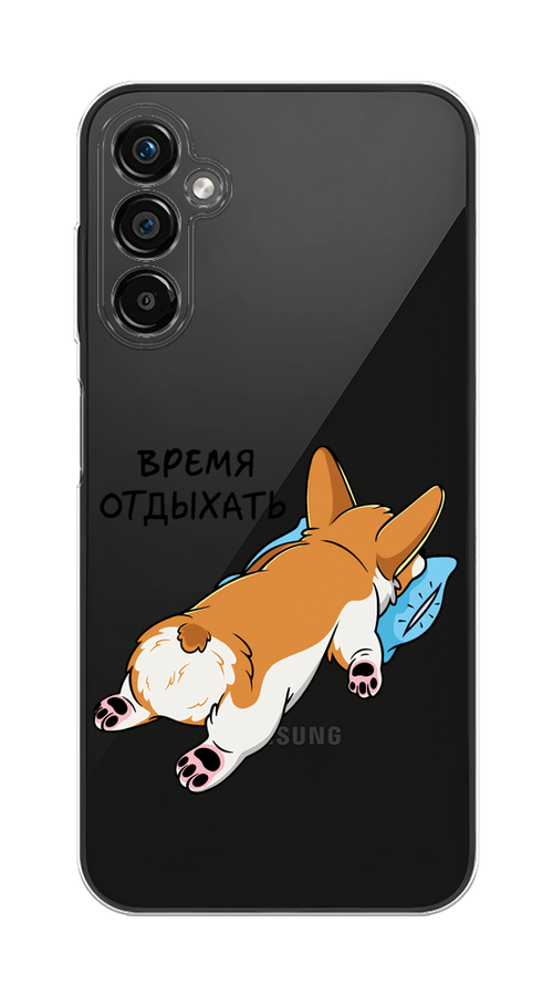 

Чехол на Samsung Galaxy A25 5G "Корги отдыхает", Черный;коричневый;голубой, 2108550-1