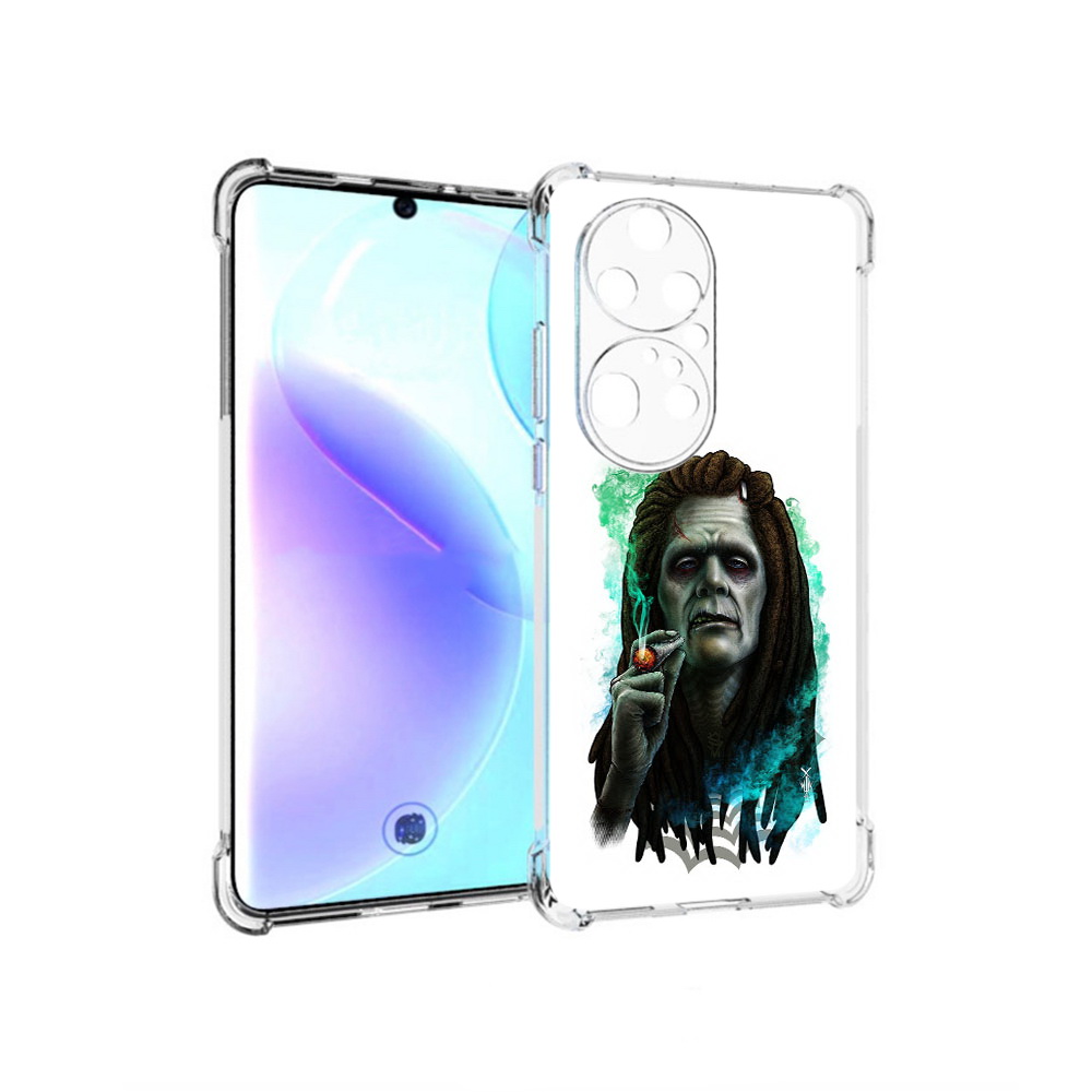 

Чехол MyPads Tocco для Huawei P50 Pro зеленый мужчина с сигаретой, Прозрачный, Tocco