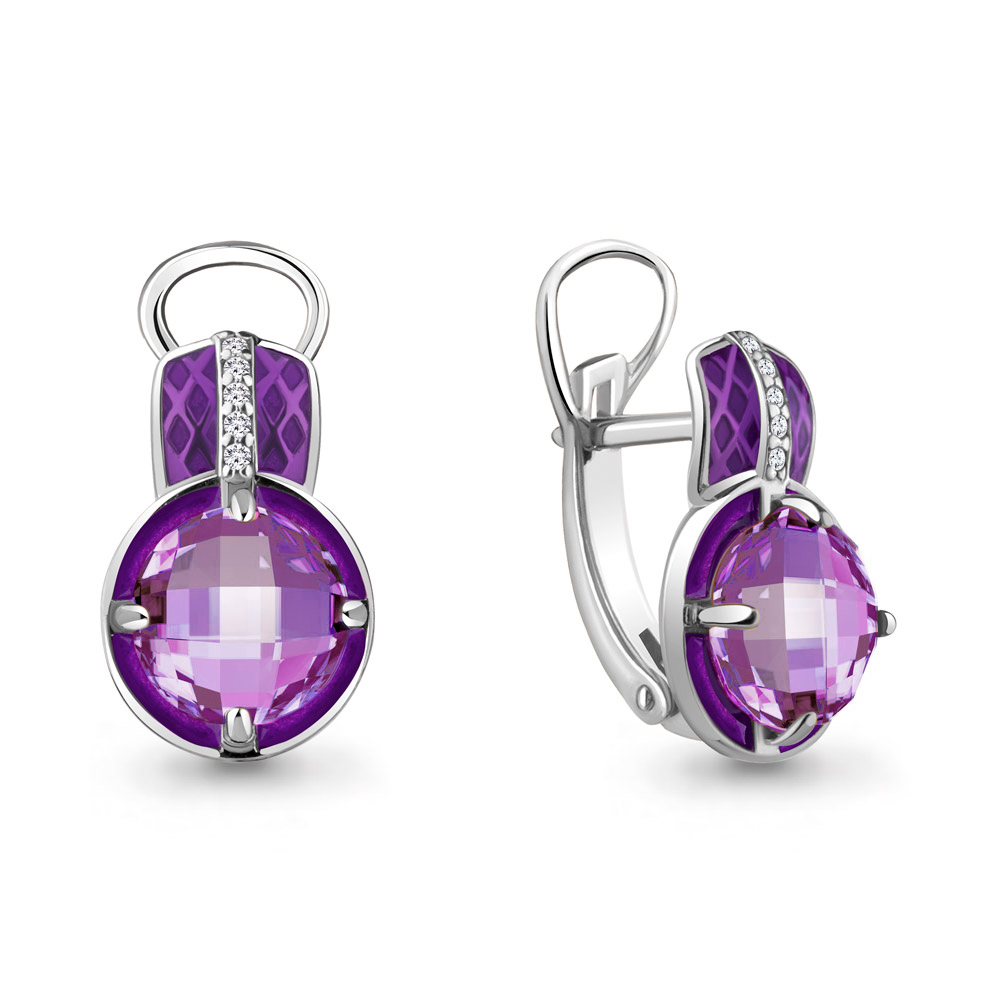 

Серьги из серебра с аметистом Aquamarine 4464204А_925_р, 4464204А_925_р