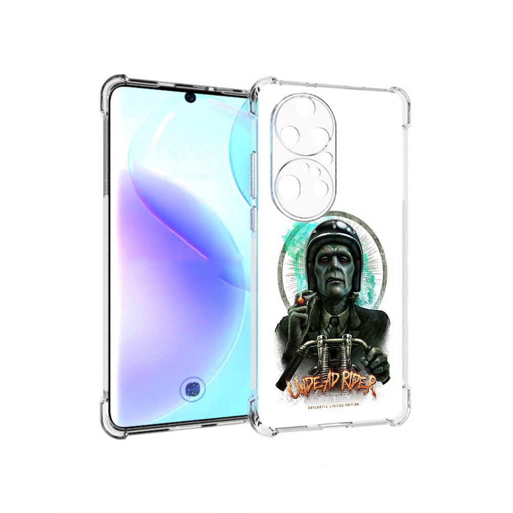 

Чехол MyPads Tocco для Huawei P50 Pro зеленый мужчина с сигаретой на мотоцикле, Прозрачный, Tocco