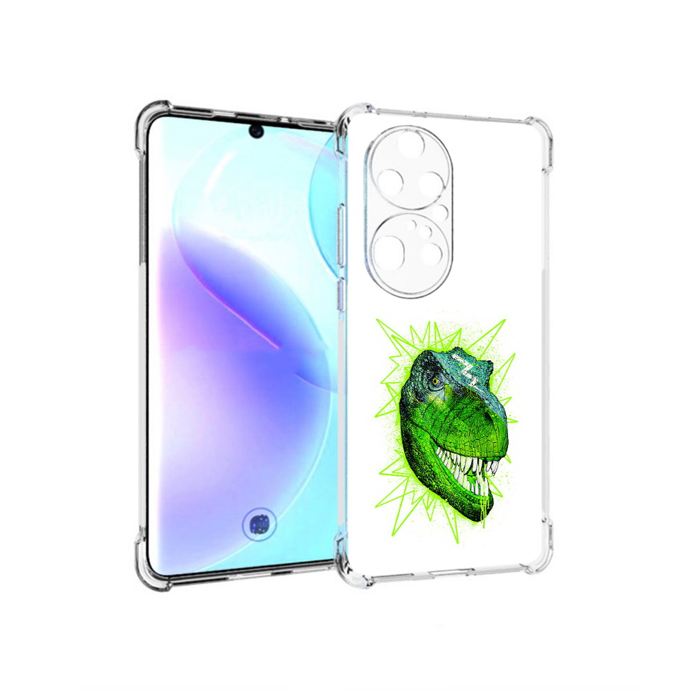 

Чехол MyPads Tocco для Huawei P50 Pro зеленый динозавр, Прозрачный, Tocco