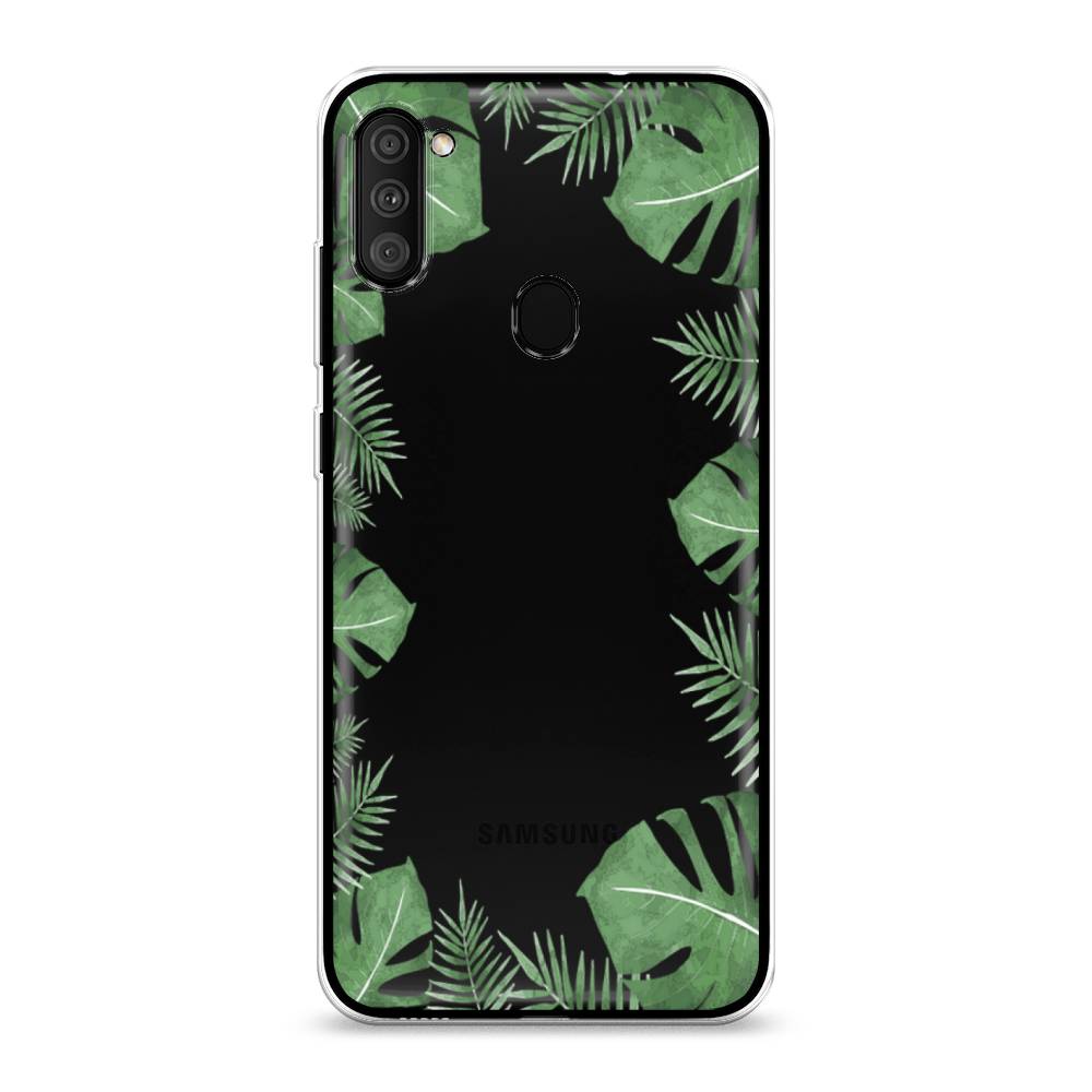 фото Силиконовый чехол "листья папоротника рамка" на samsung galaxy m11 awog