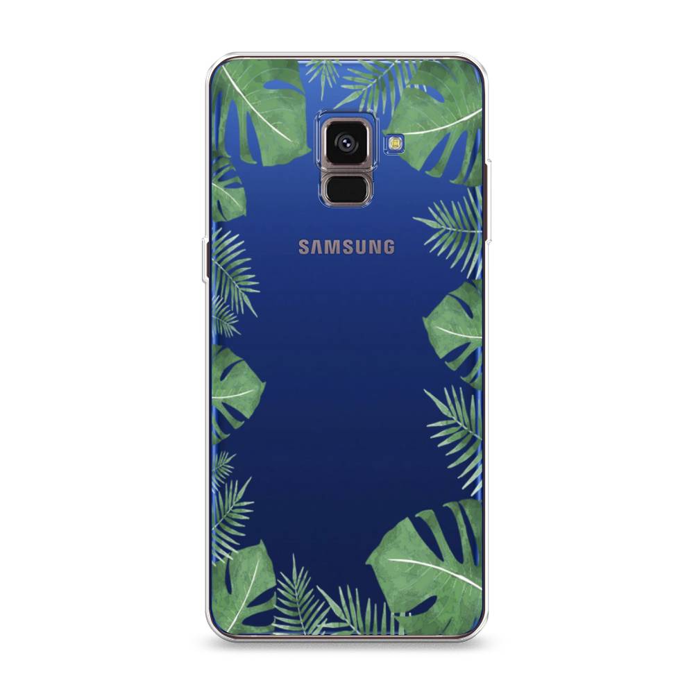 

Чехол Awog на Samsung Galaxy A8 2018 "Листья папоротника рамка", Разноцветный, 25450-8