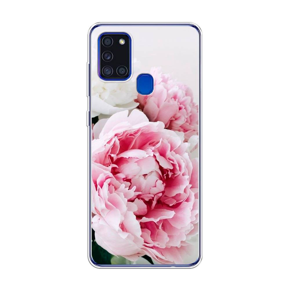 

Чехол на Samsung Galaxy A21s "Розовые и белые пионы", Розовый;белый, 2100250-2