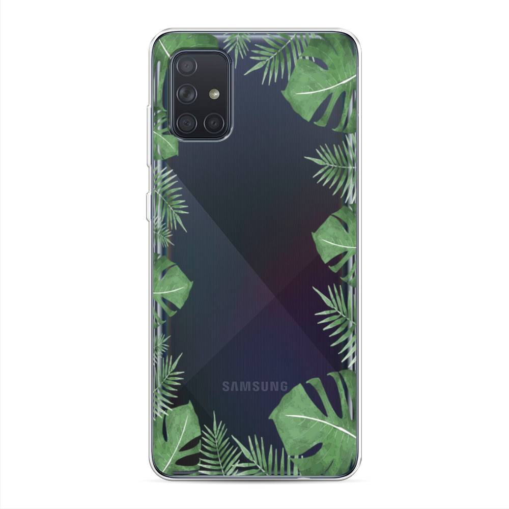 

Чехол Awog на Samsung Galaxy A71 4G "Листья папоротника рамка", Разноцветный, 29050-8