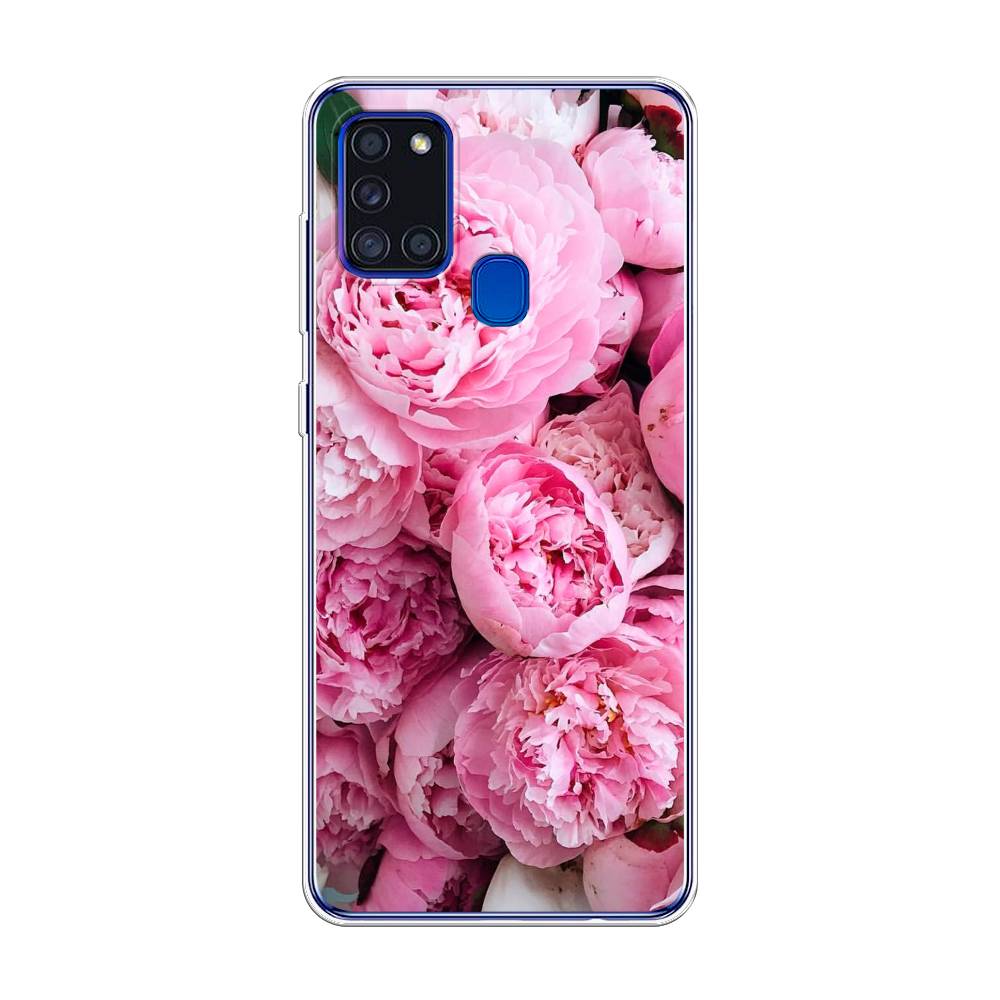 

Чехол на Samsung Galaxy A21s "Розовые пионы", Бежевый;розовый, 2100250-2