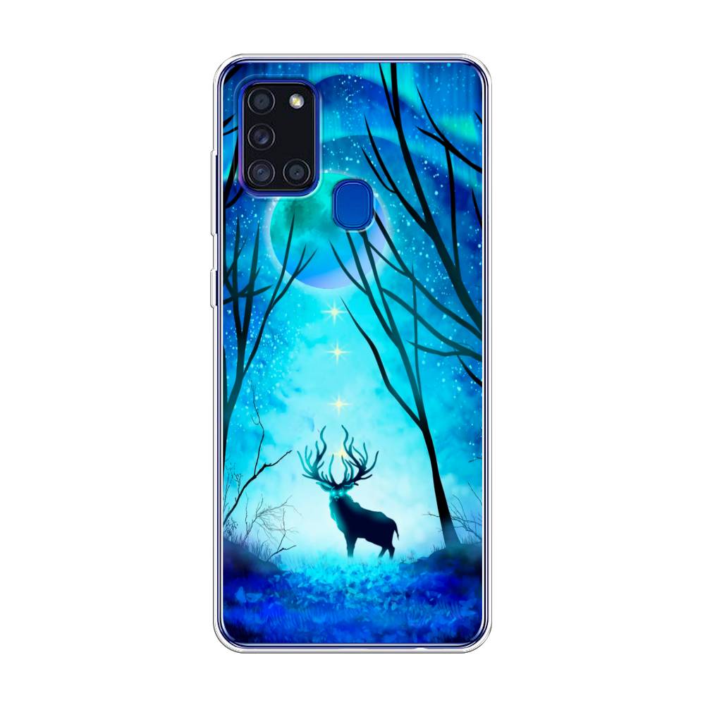 

Чехол на Samsung Galaxy A21s "Олень северное сияние", Синий;черный;голубой, 2100250-1