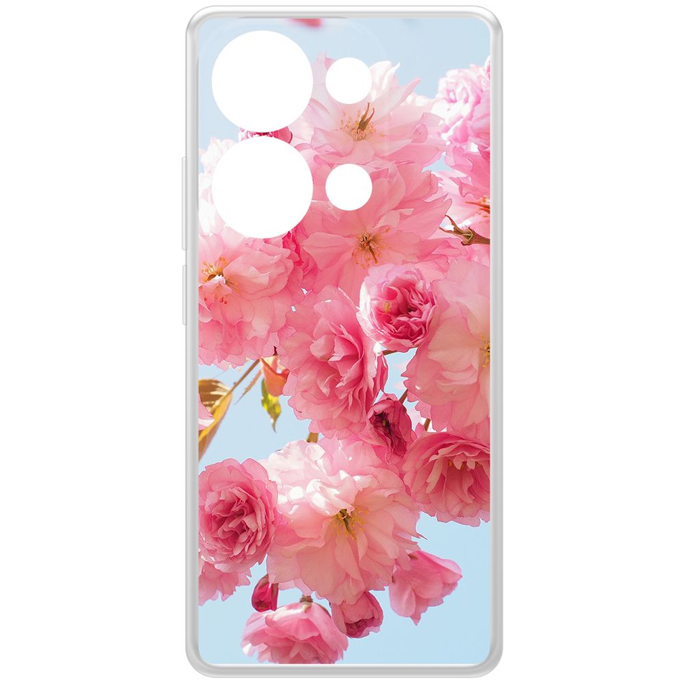 

Чехол-накладка Krutoff Clear Case Сакура для Xiaomi Poco M6 Pro 4G, Прозрачный