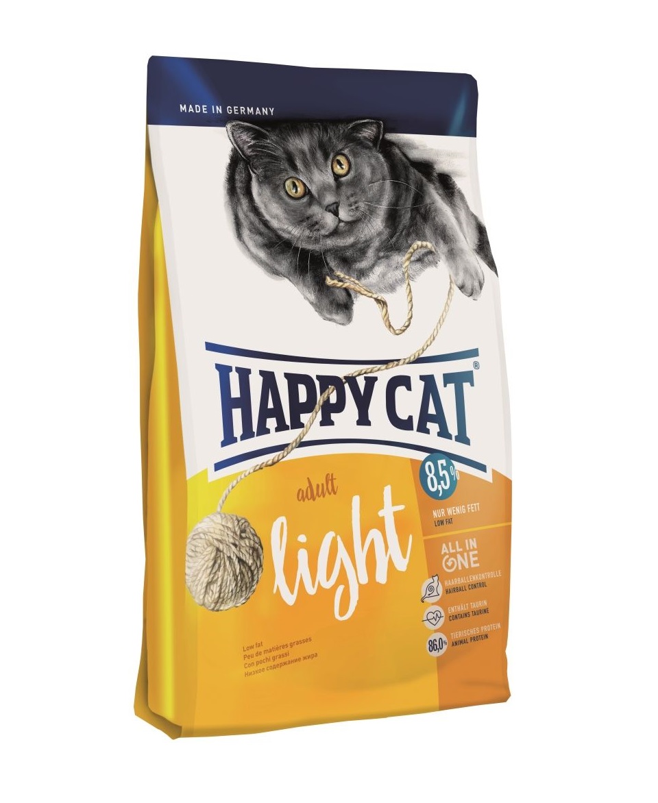 фото Сухой корм для кошек happy cat fit & well light, облегченный, домашняя птица, 4кг