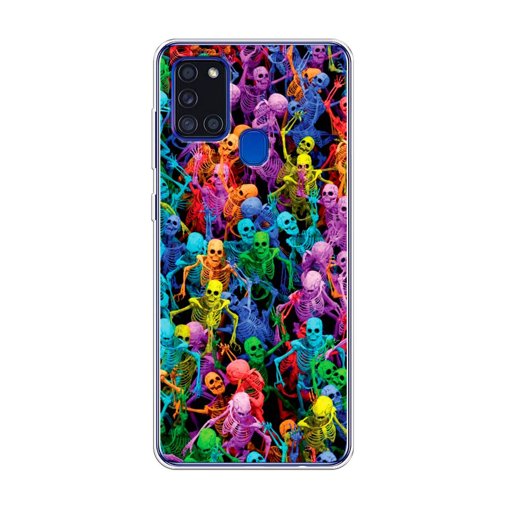 

Чехол на Samsung Galaxy A21s "Вечеринка скелетов", Фиолетовый;желтый;оранжевый, 2100250-6