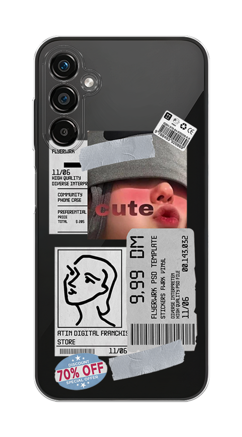 

Чехол на Samsung Galaxy A25 5G "Cute girl collage", Розовый;серый;голубой, 2108550-6