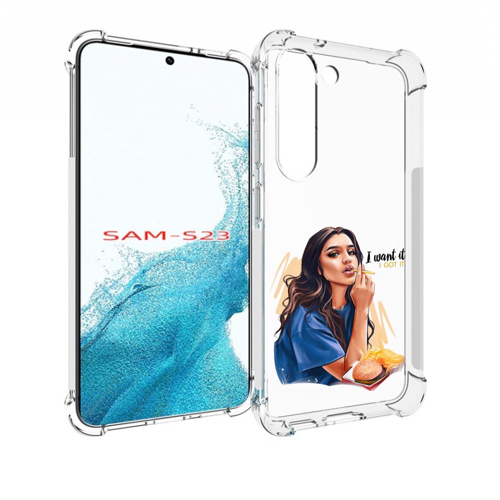 

Чехол MyPads девушка-с-едой-и-сигаретой женский для Samsung Galaxy S23, Прозрачный, Tocco