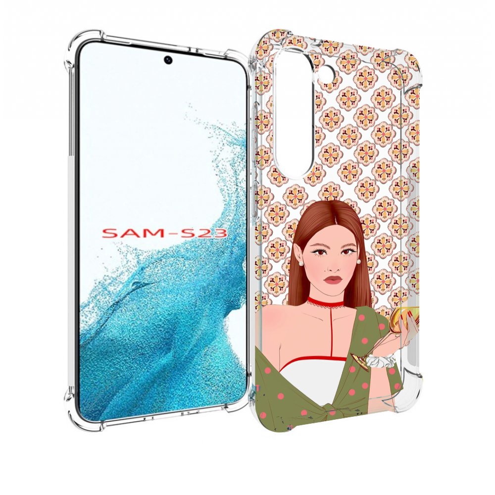 

Чехол MyPads девушка-с-вином-рисунок женский для Samsung Galaxy S23, Прозрачный, Tocco