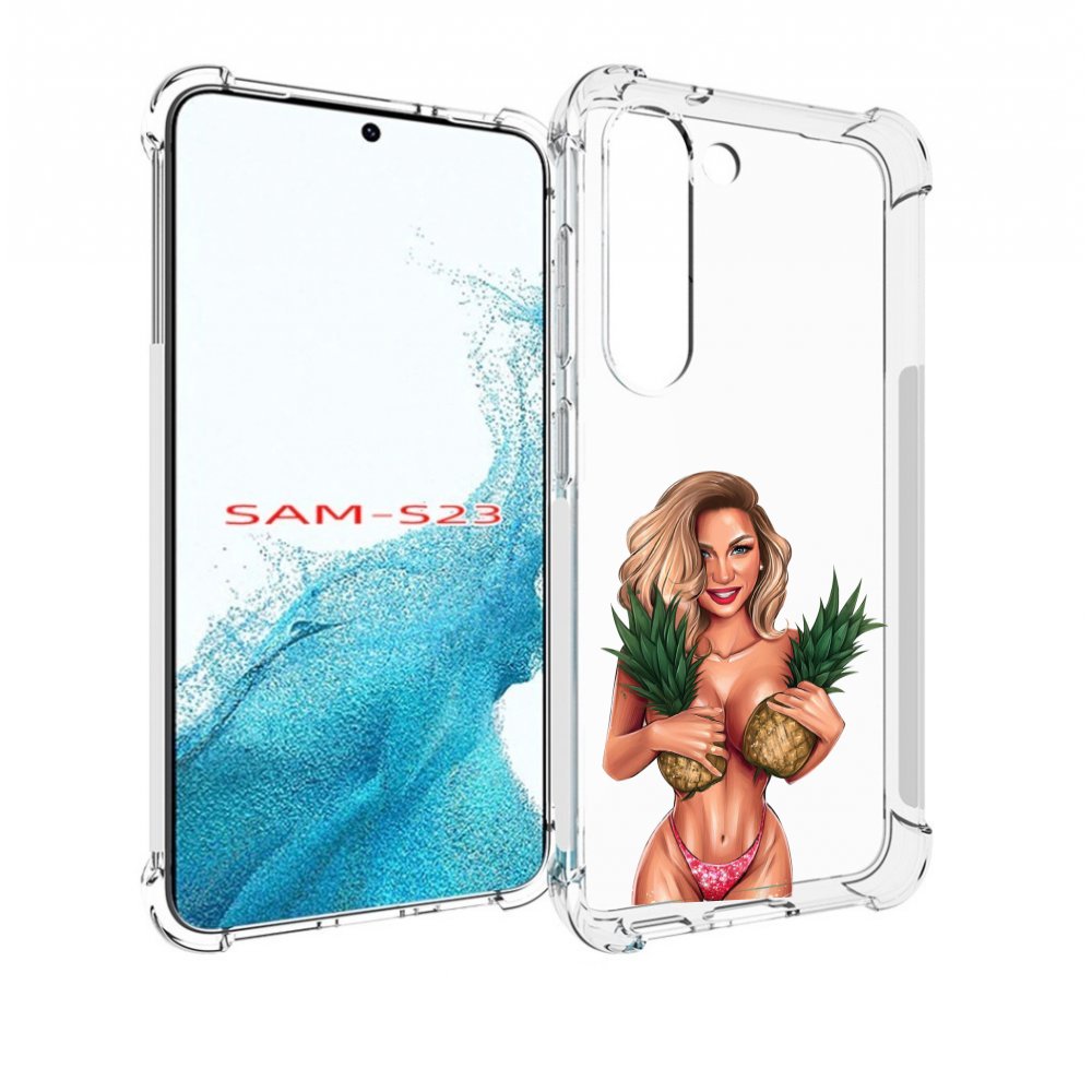 

Чехол MyPads девушка-с-ананасами женский для Samsung Galaxy S23, Прозрачный, Tocco