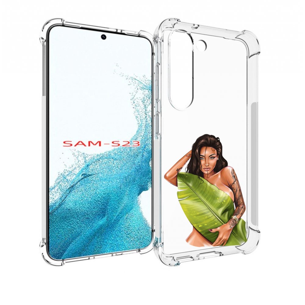 

Чехол MyPads девушка-модель-с-большим-листом женский для Samsung Galaxy S23, Прозрачный, Tocco