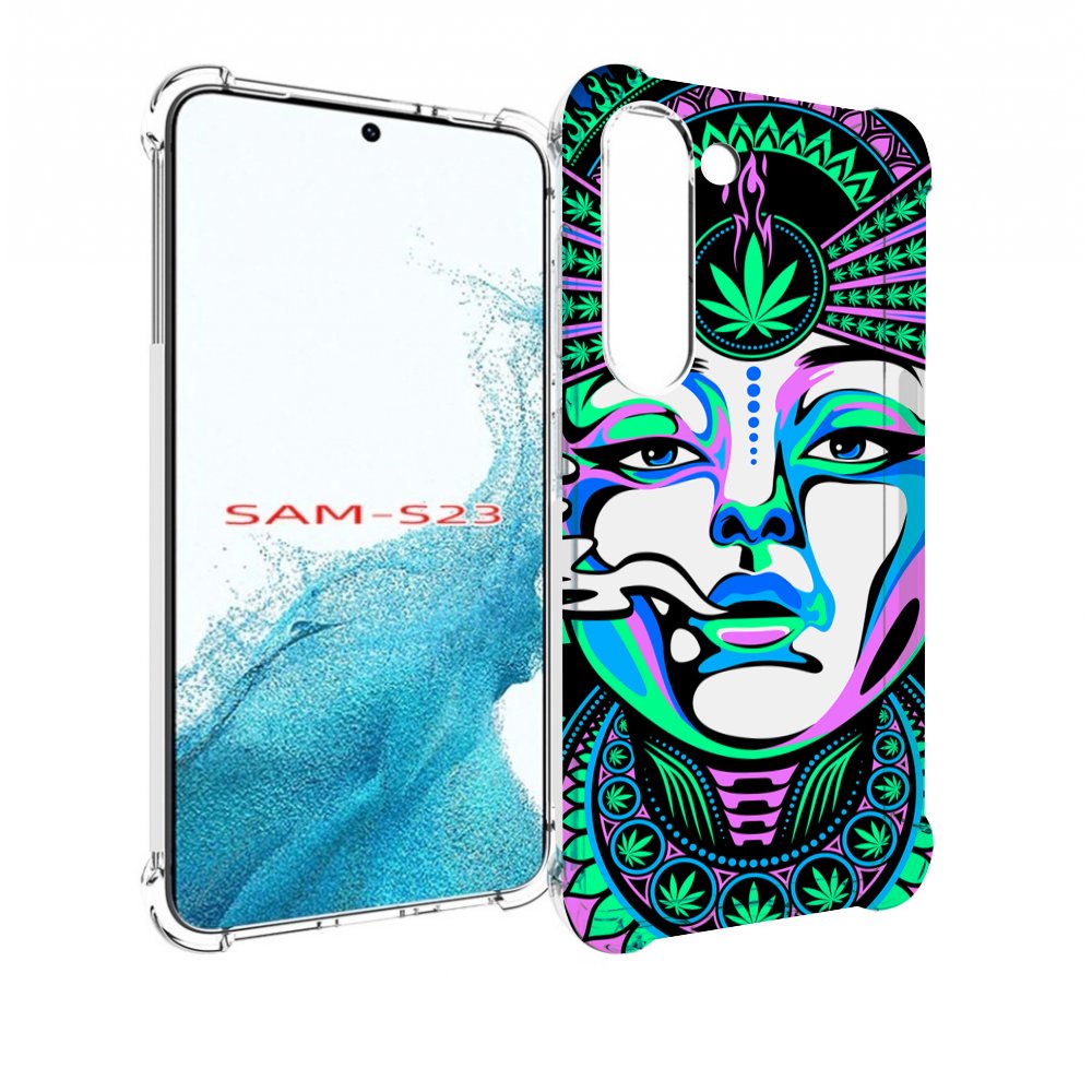 Чехол MyPads девушка-любит-траву-абстракция для Samsung Galaxy S23