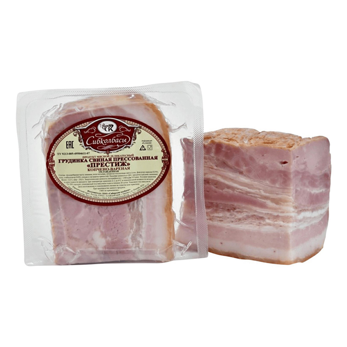 

Грудинка копчено-вареная Сибколбасы Престиж 500 г