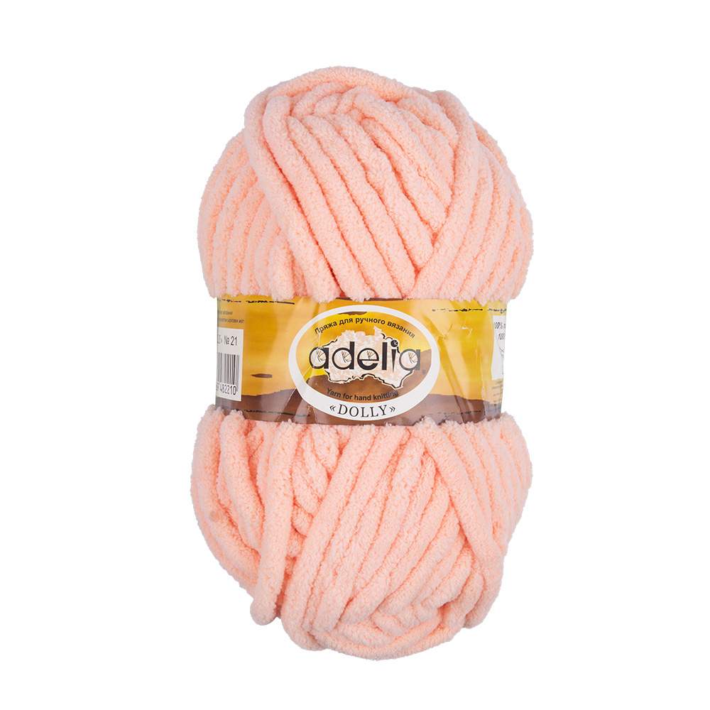 

Пряжа Adelia Dolly №21 персиковый, Оранжевый, Dolly