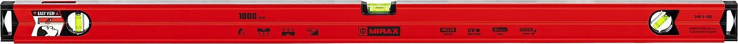 MIRAX 1000 мм магнитный строительный уровень