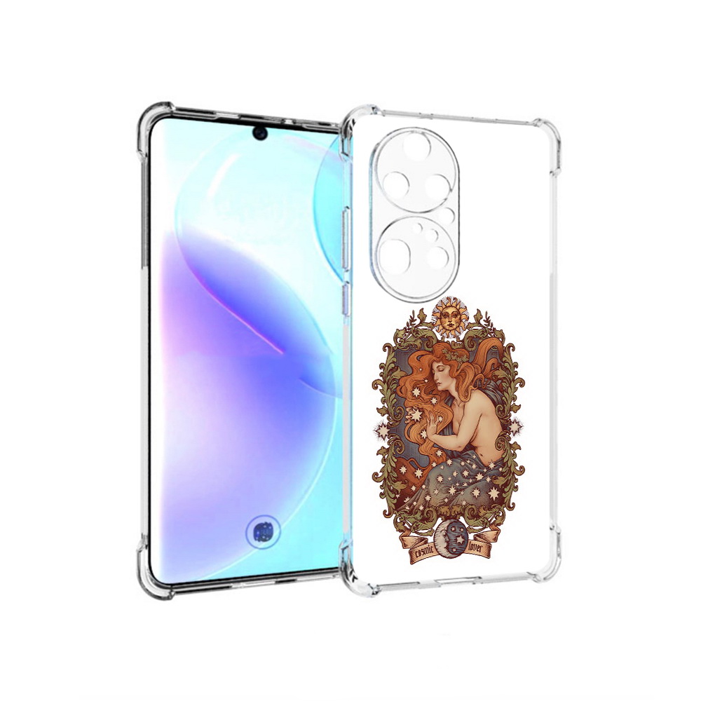 

Чехол MyPads Tocco для Huawei P50 Pro звездная девушка абстракция, Прозрачный, Tocco