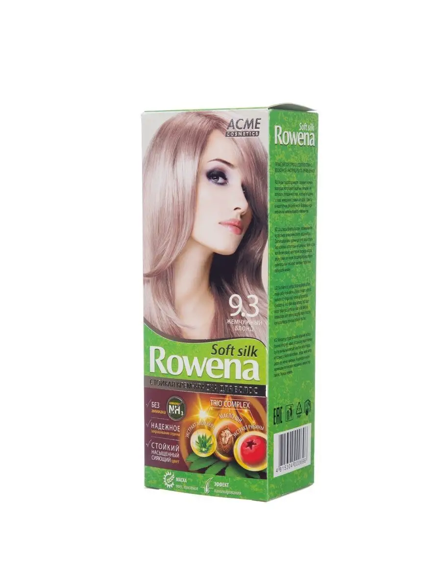 Крем-краска для волос Rowena soft silk стойкая тон 9.3 жемчужный блондин