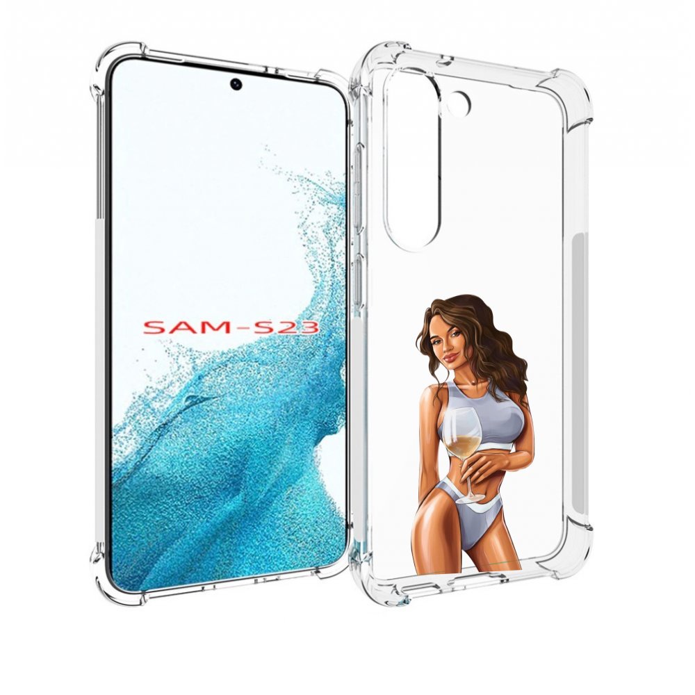 Чехол MyPads девушка-в-сером-купальнике- женский для Samsung Galaxy S23