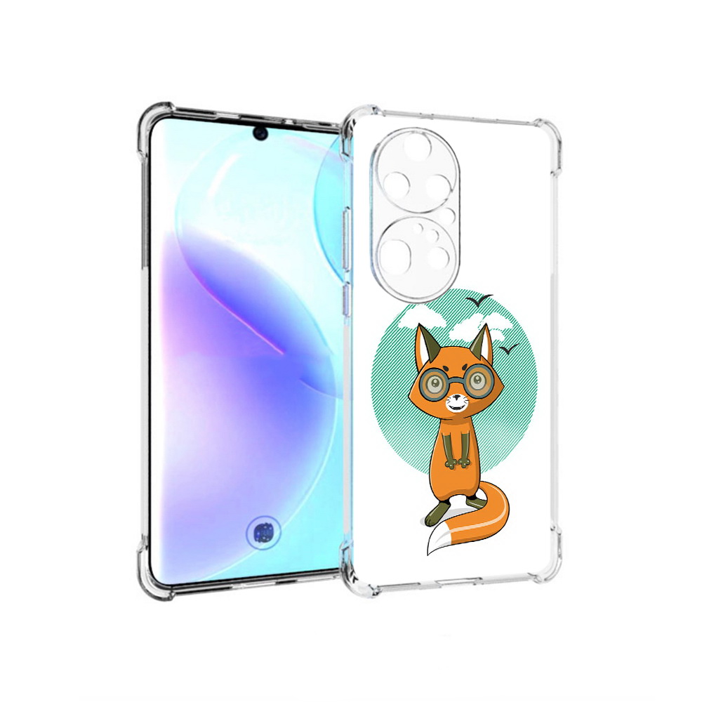 

Чехол MyPads Tocco для Huawei P50 Pro задумчивая лиса, Прозрачный, Tocco
