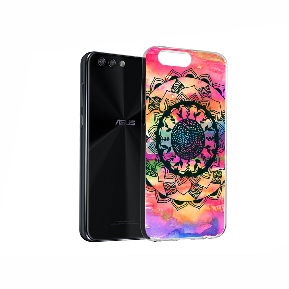 

Чехол MyPads Tocco для Asus ZenFone 4 яркая абстракция круглый цветок, Прозрачный, Tocco