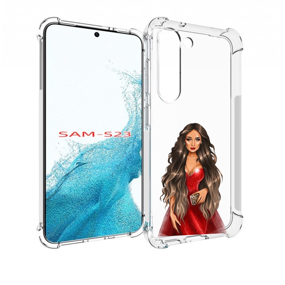 

Чехол MyPads девушка-в-вечернем-платье женский для Samsung Galaxy S23, Прозрачный, Tocco