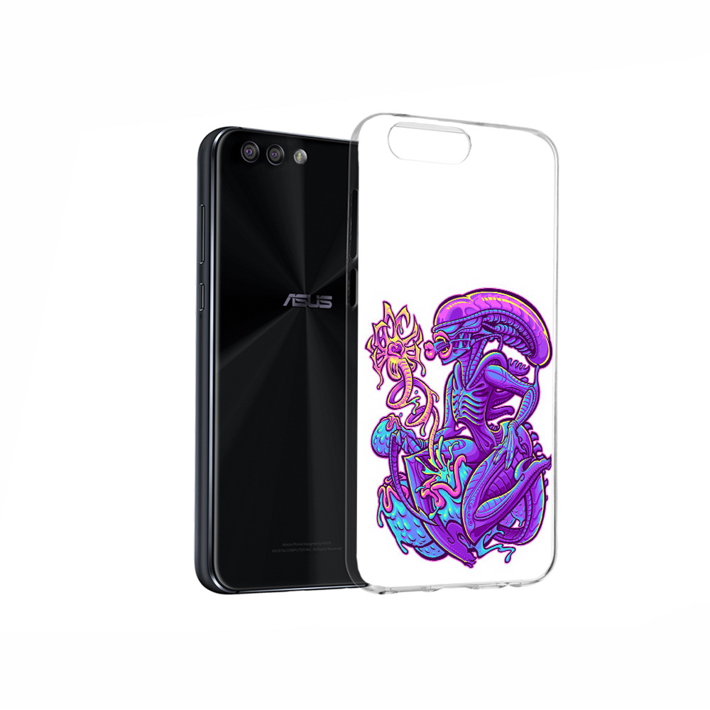 Чехол MyPads Tocco для Asus ZenFone 4 чужой фиолетовый цвет