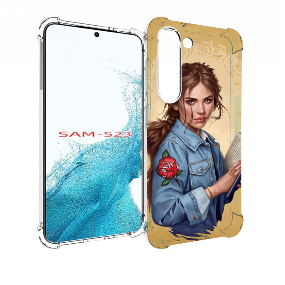 Чехол MyPads девушка-в-бежевом-фоне для Samsung Galaxy S23
