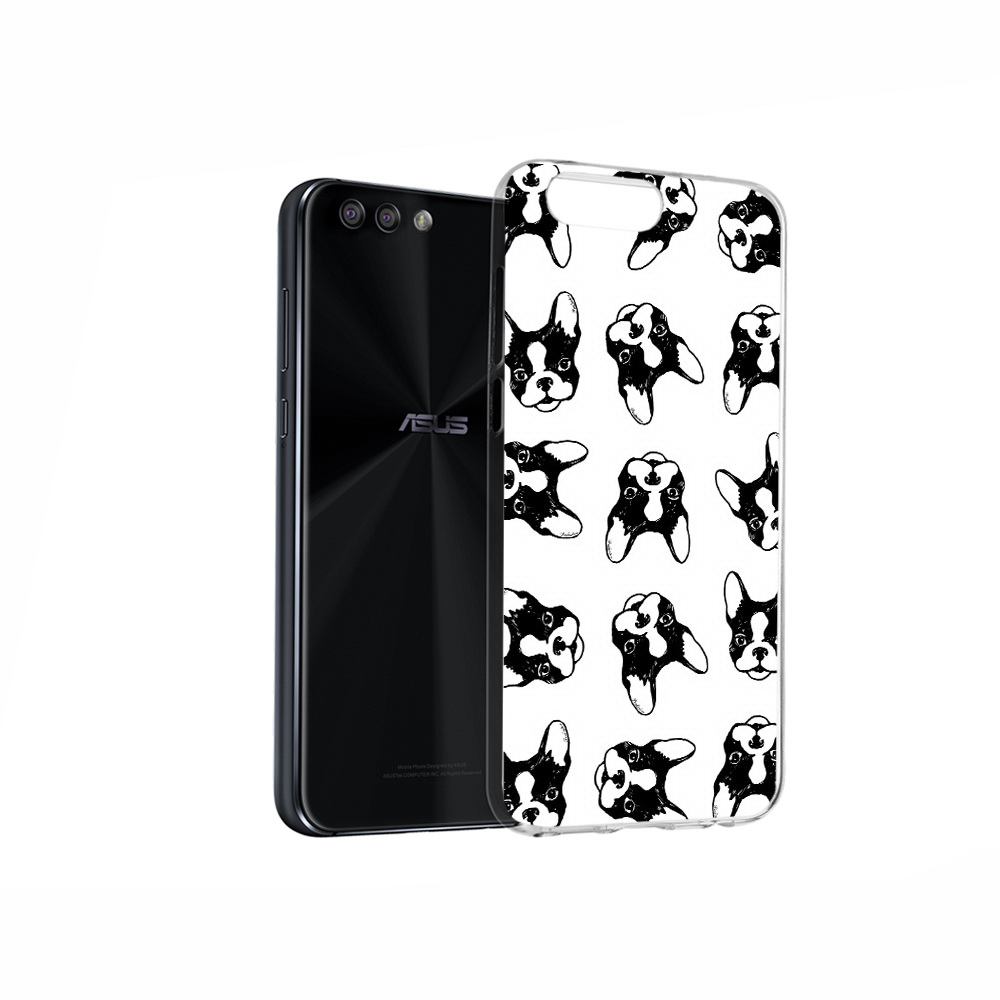 

Чехол MyPads Tocco для Asus ZenFone 4 черно белые собачки, Прозрачный, Tocco