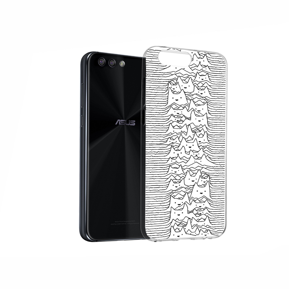 

Чехол MyPads Tocco для Asus ZenFone 4 черно белые коты 3D, Прозрачный, Tocco