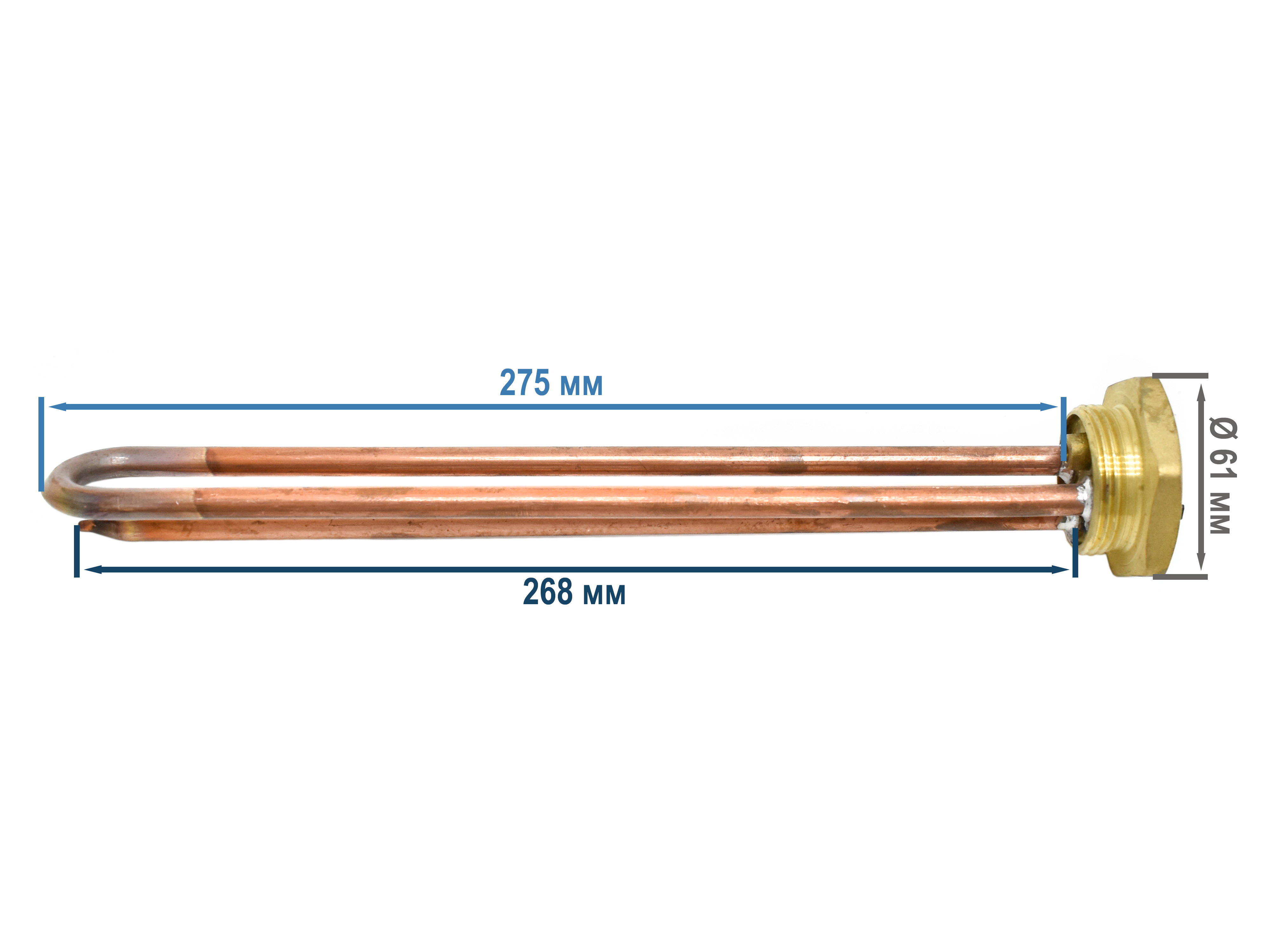 

ТЭН (нагревательный элемент) для водонагревателя, EKPARTS 182222 RDT 1500W TWC M6, Золотистый, 182222 МЕДЬ